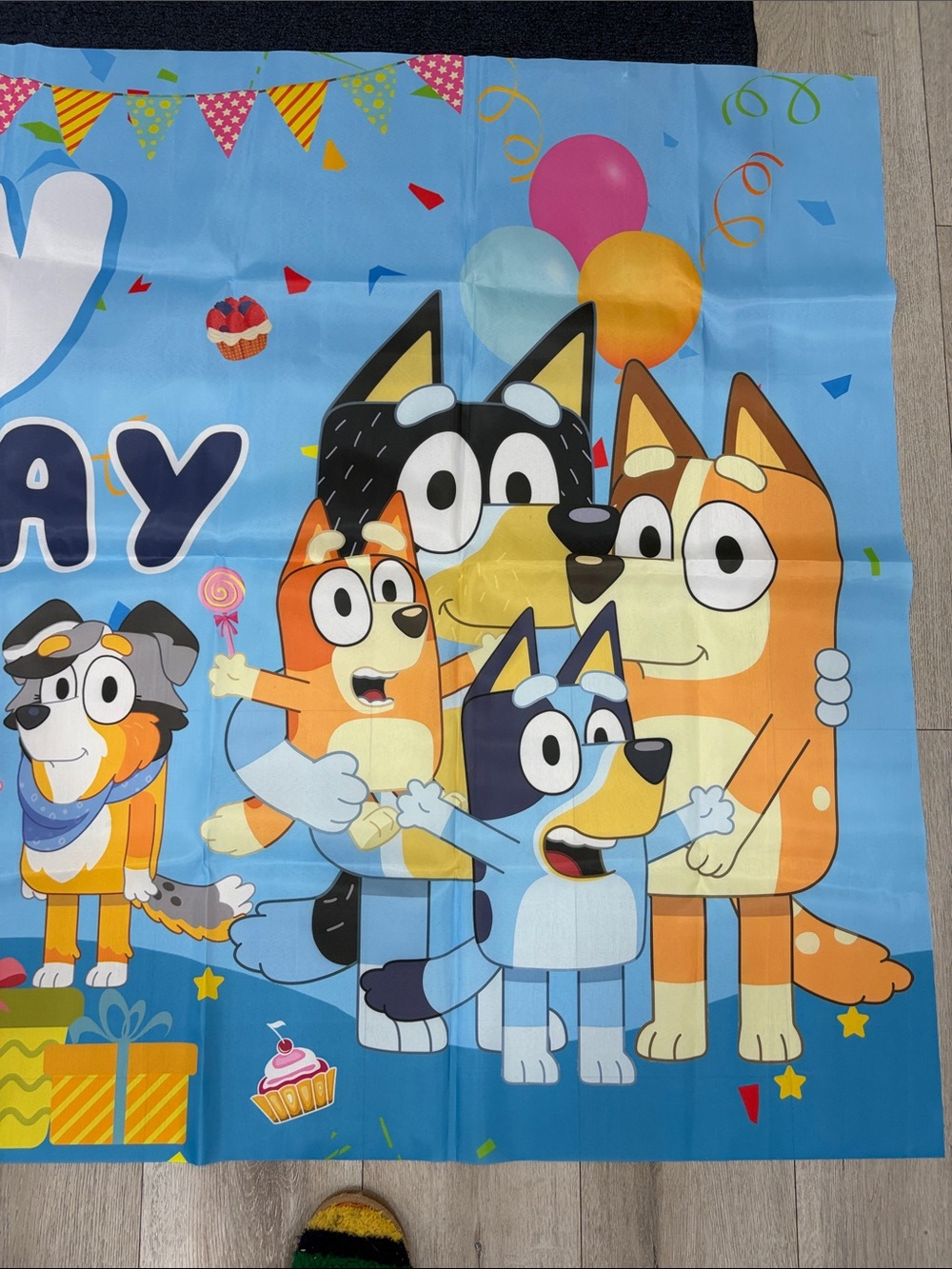 Bluey Birthday Backdrop Banner - Happy Birthday Blue Background - Picture 3 of 3